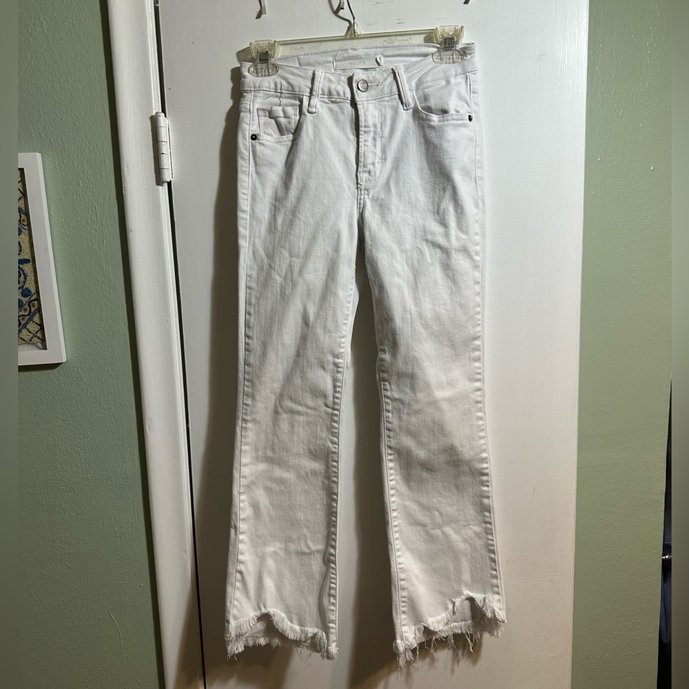 White Cropped Hidden Jeans Sz 25 (0/2)
